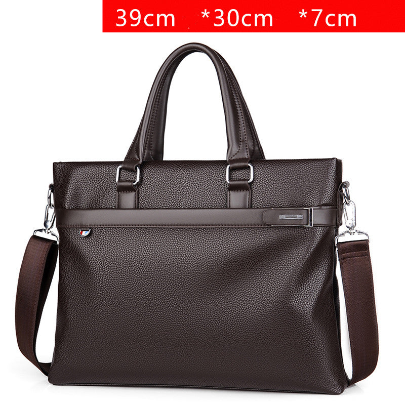 Large Capacity Business Handbag Men's Soft Leather Briefcase - image 7