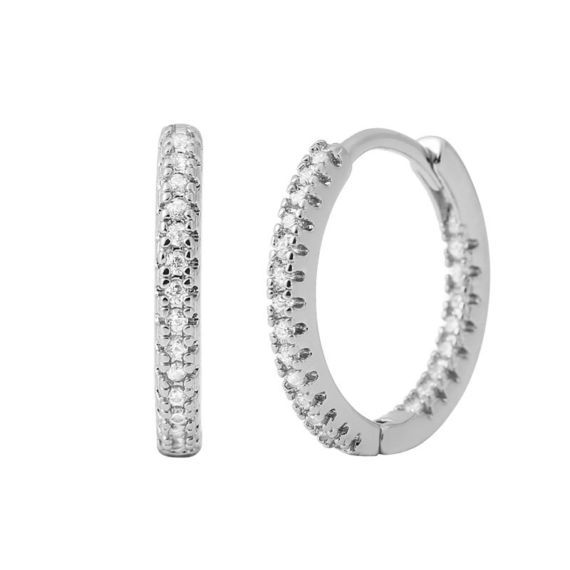 Circle Female Earrings Ear Clip Multicolor Zircon Elegant - image 4
