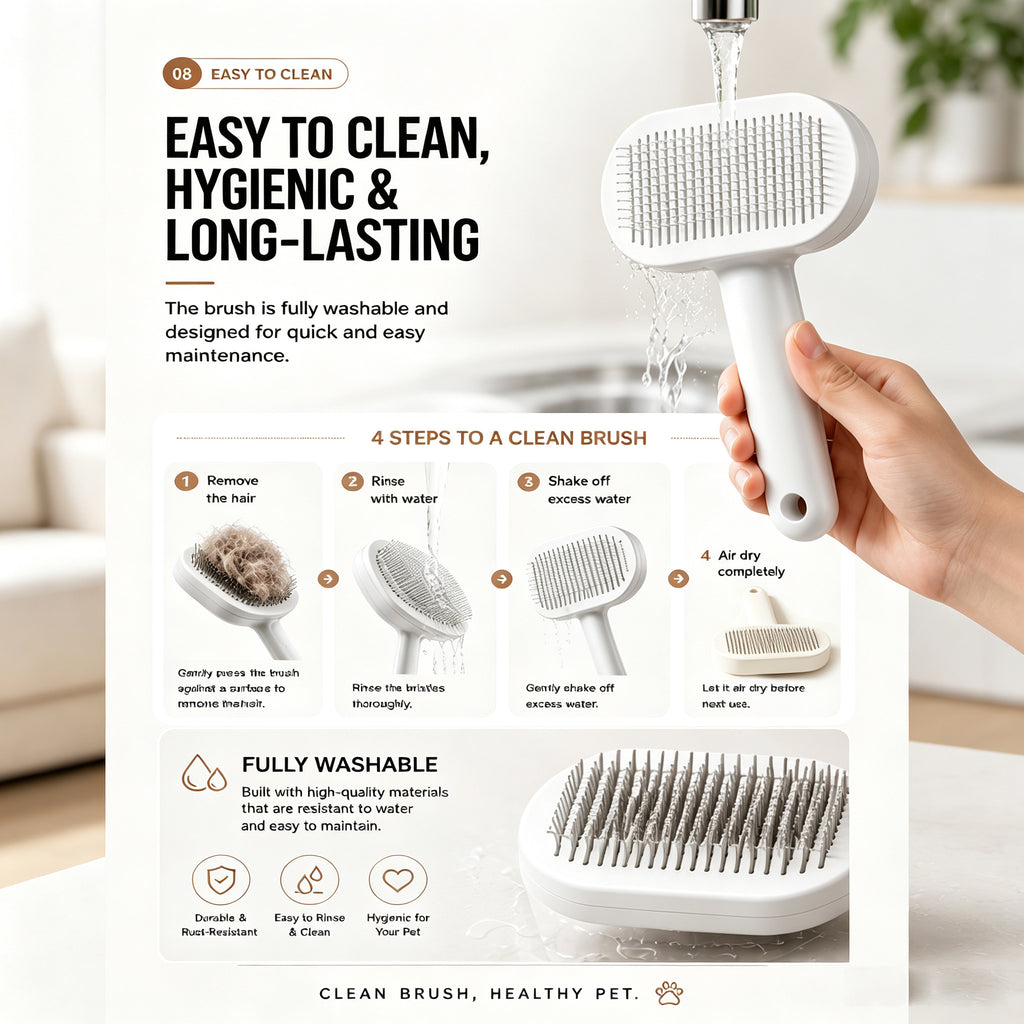 Self-Cleaning Pet Slicker Brush for Cats & Dogs - image 7