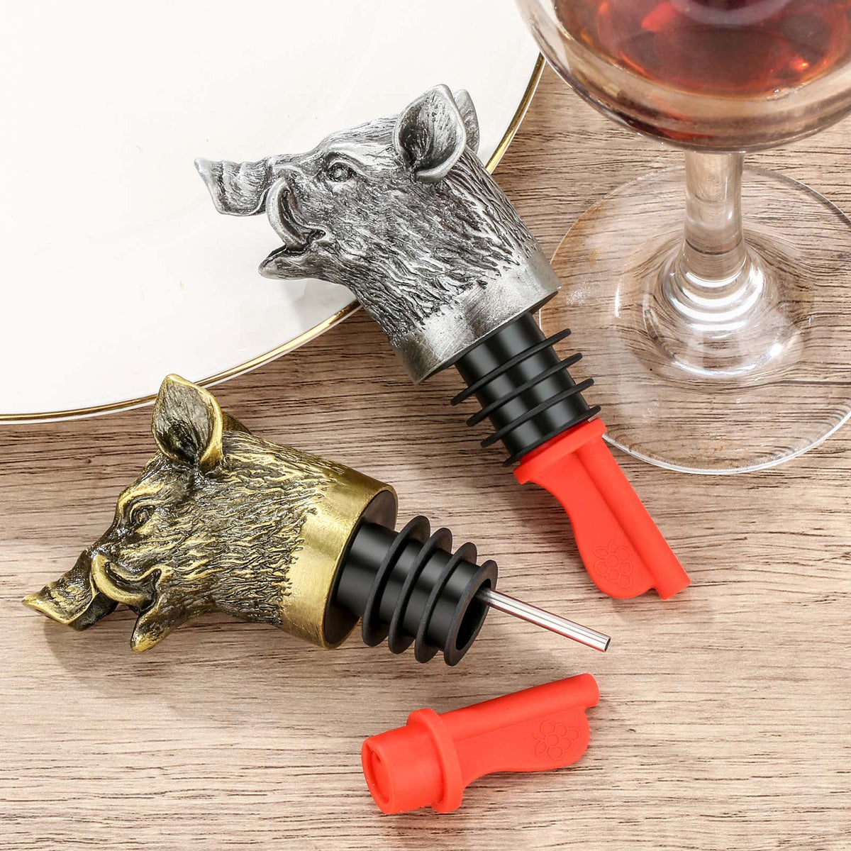 Wild Boar Head Wine Pourer & Stopper - image 4