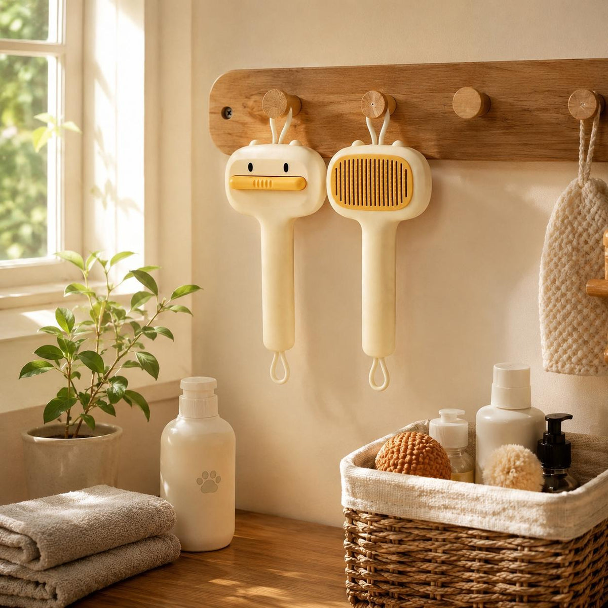 Cute Bear Self-Cleaning Pet Brush - image 5