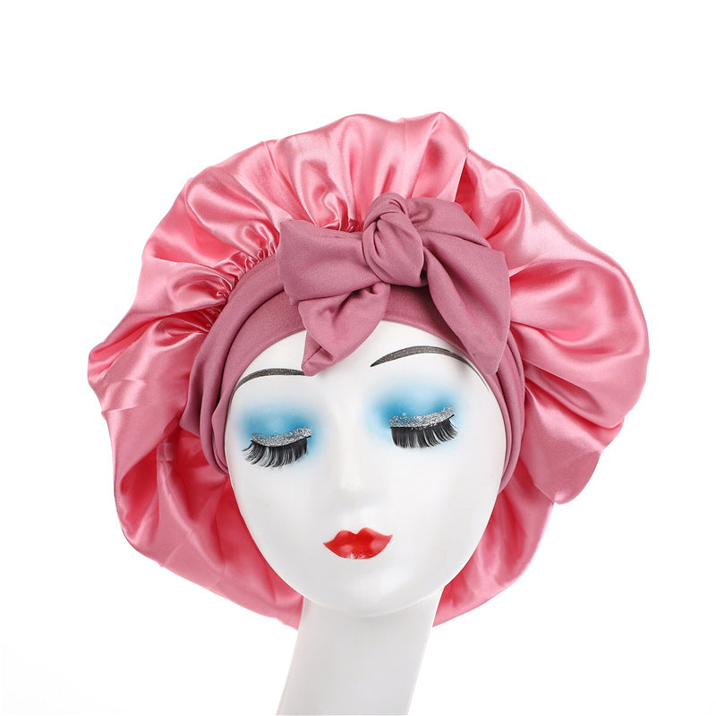 Satin Sleep Bonnet with Bow - image 7