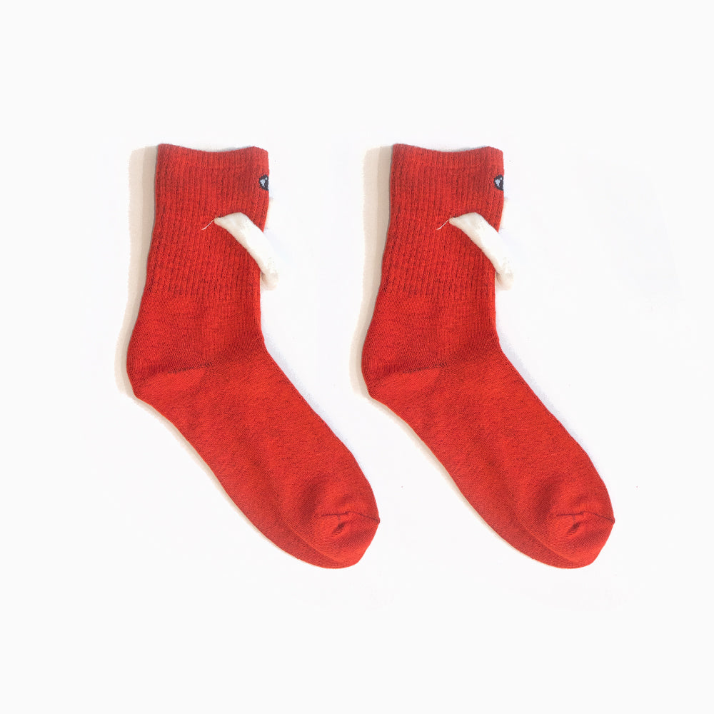 Mid Tube Black And White Couple Matching Holding Socks - image 3
