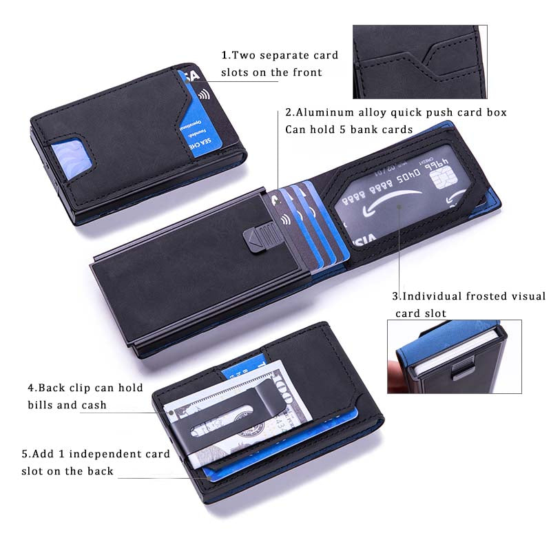 Men's Slim Pop-Up Card Holder Wallet, RFID Blocking - image 3