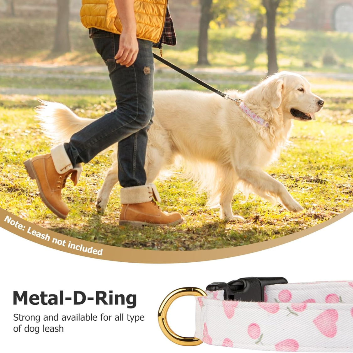 Pink Heart Dog Collar with Pendant - image 5