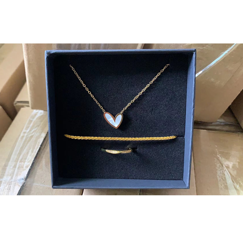 3-Piece Gold-Tone Necklace, Bracelet & Ring Set - image 4