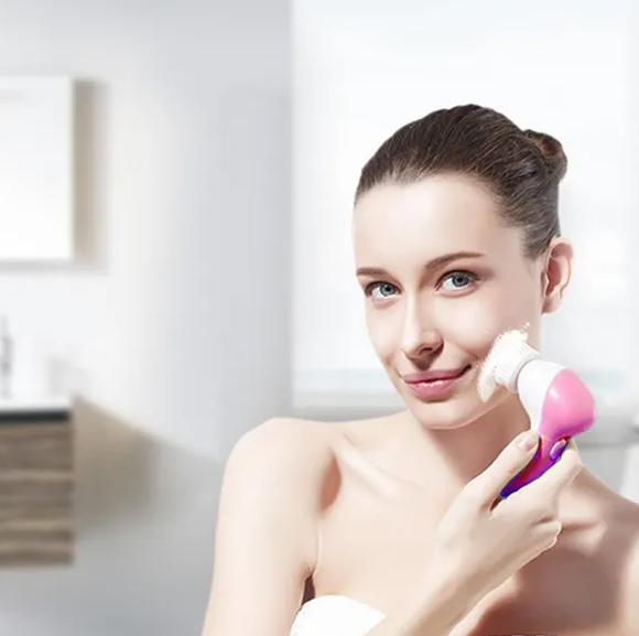 Facial Cleansing Brush Waterproof Face Spin Cleaning Brush With 5 Brus - image 5