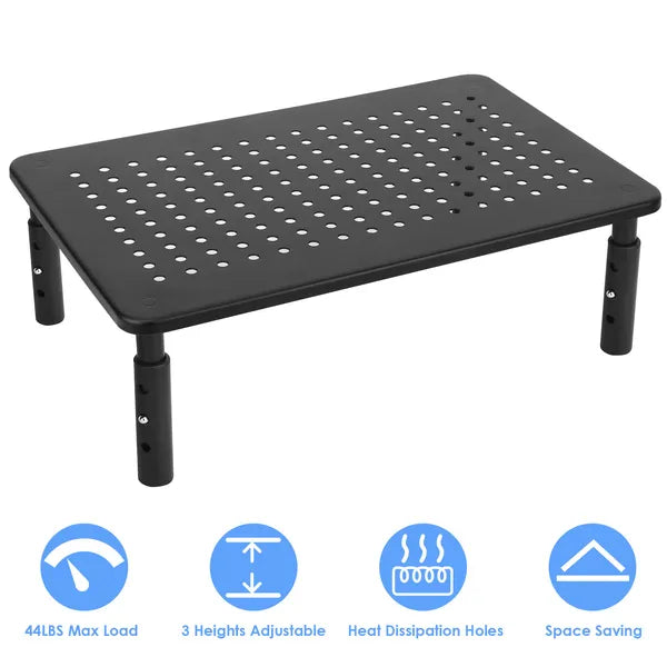 Monitor Stand Riser 3 Height Adjustable Desk Riser Organizer With Vent - image 3