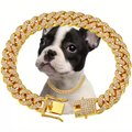 Sparkling Alloy Dog Chain Collar - image 1