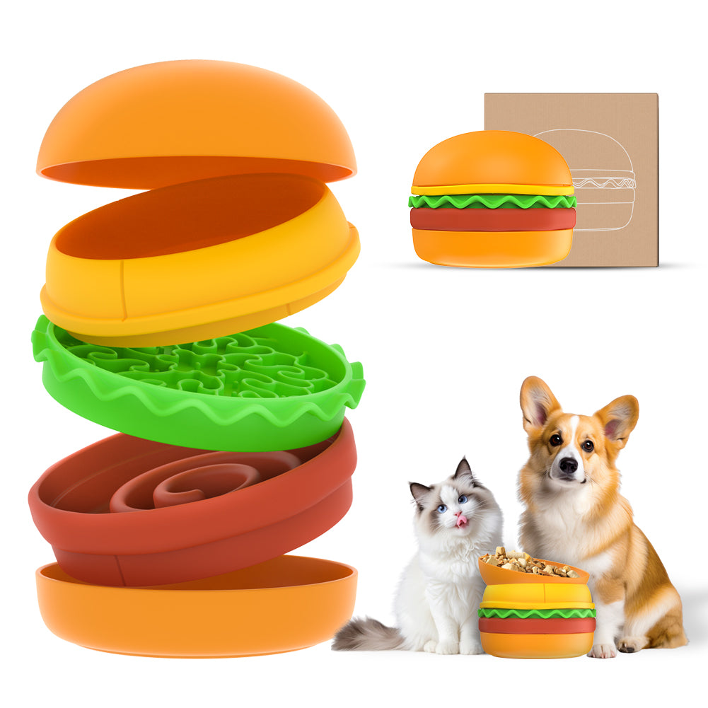 Hamburger Appearance Pet Cat And Dog Bowl Combination Multi-layer Five - image 6