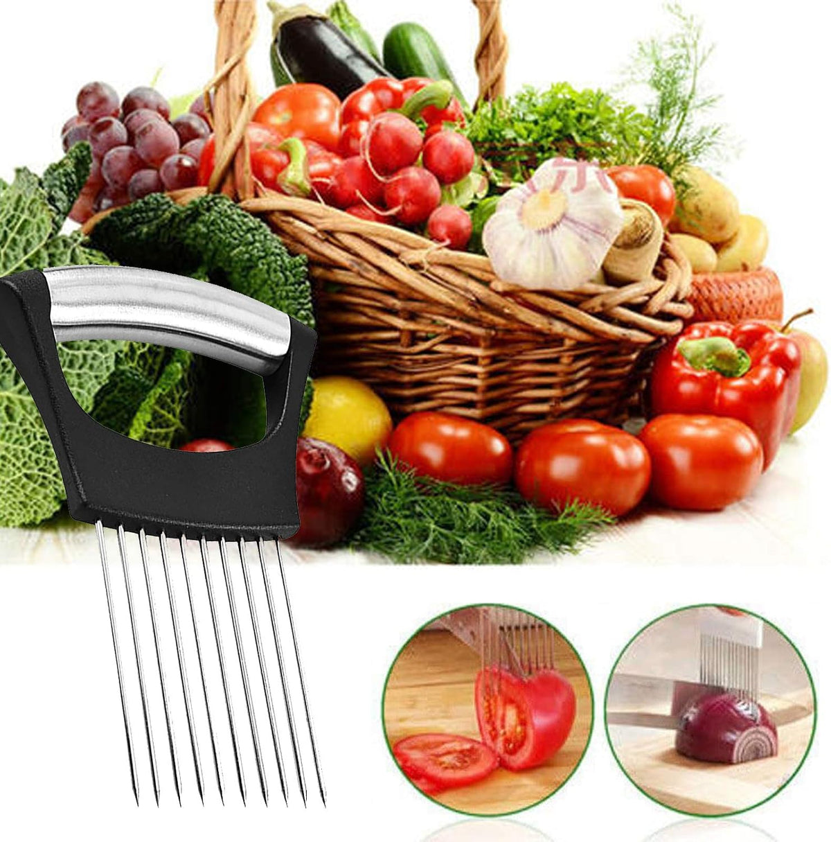 Stainless Steel Onion Holder For Slicing, Onion Slicer Guide - image 4