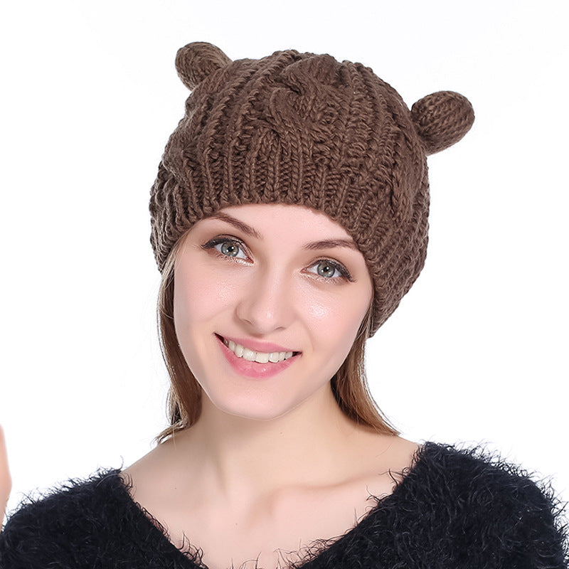Autumn Winter Cat Ear Knit Beanie - image 8