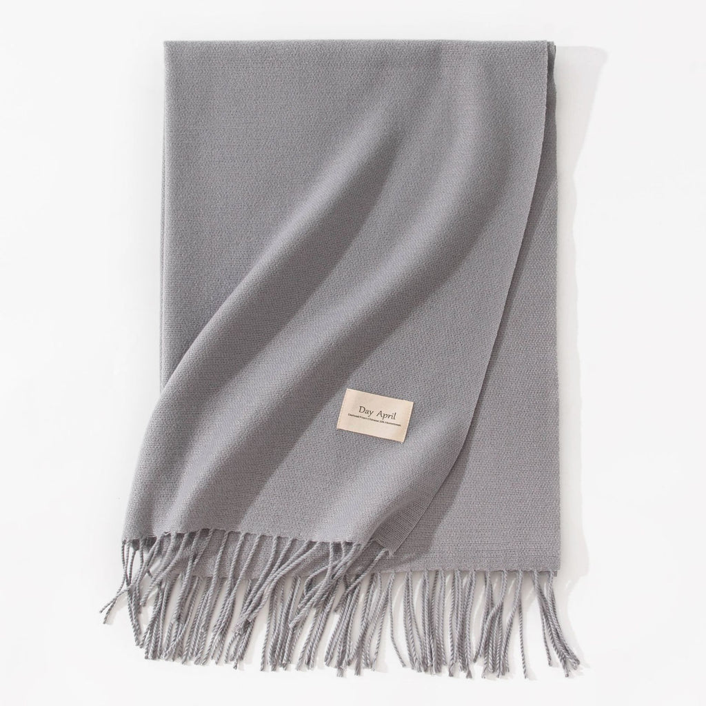 Pure Color Artificial Cashmere Scarf Women's Winter High-grade Shawl - image 1