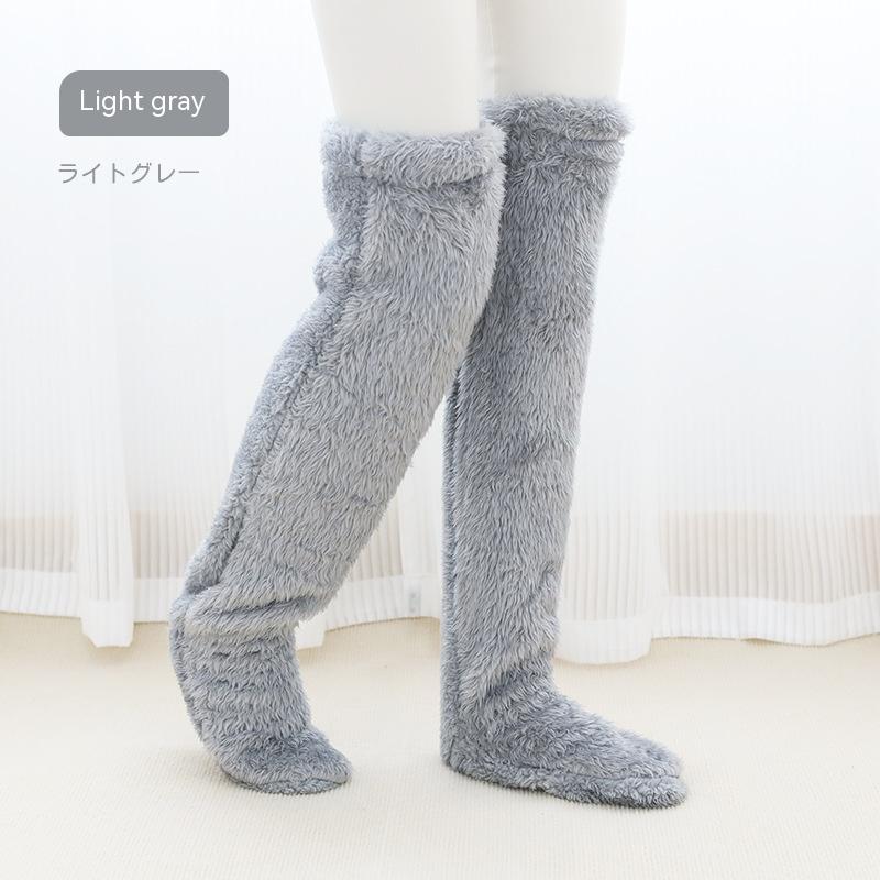 Over Knee High Fuzzy Long Socks Winter Warm Cold Leg Knee Joint Cold-p - image 9
