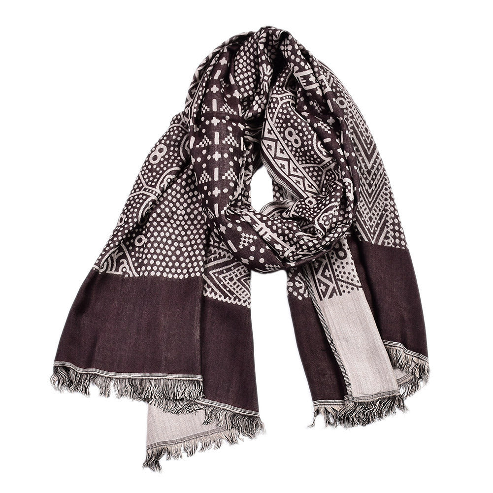 Cotton And Linen Yarn-dyed Scarf Short Beard Ethnic Style - image 6