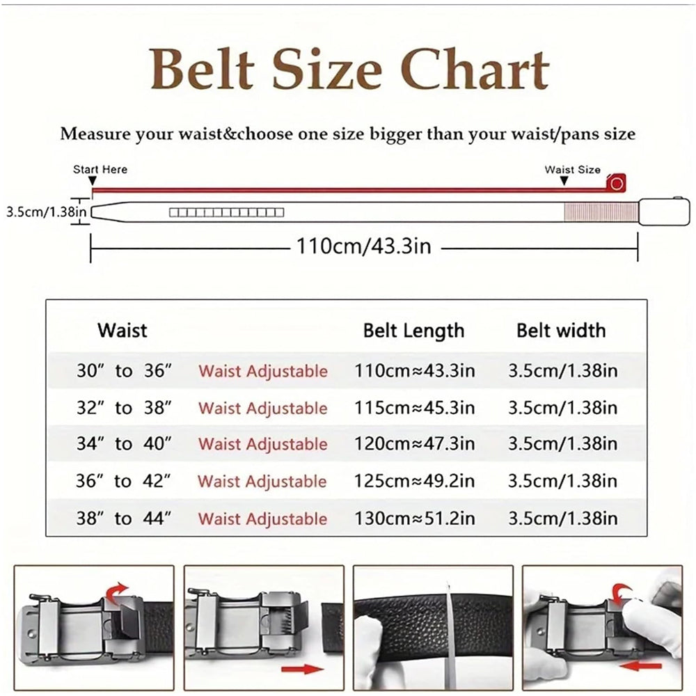 Men Belt Leather Belt For Men With Anti-Scratch Buckle Control Design  - image 6