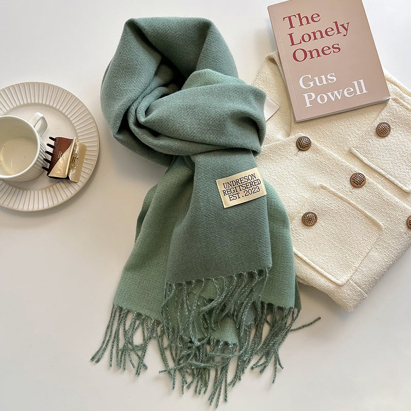 Double-sided Artificial Cashmere Scarf Women's Winter Warm Couple - image 11