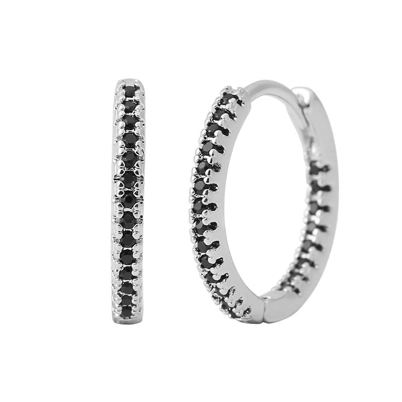 Circle Female Earrings Ear Clip Multicolor Zircon Elegant - image 1