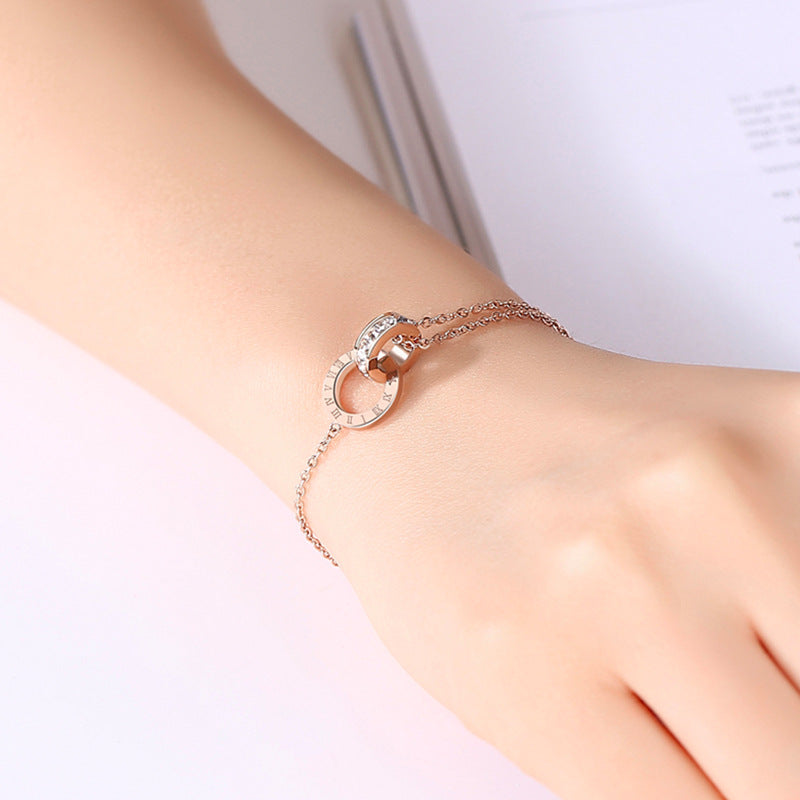Diamond inlaid zircon titanium steel bracelet - image 4