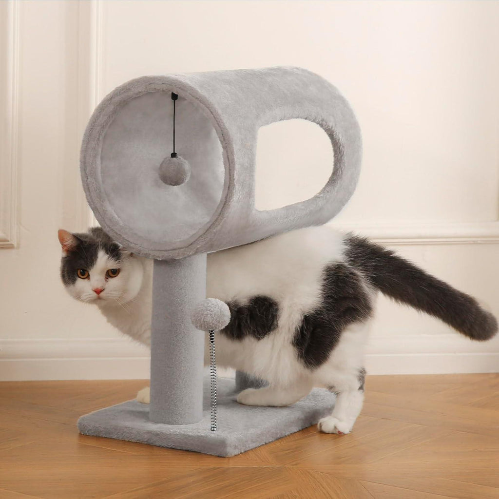 Gray Indoor Cat Tree With Hanging Ball 20.5Cat Tree With Tunnel Bed An - image 6