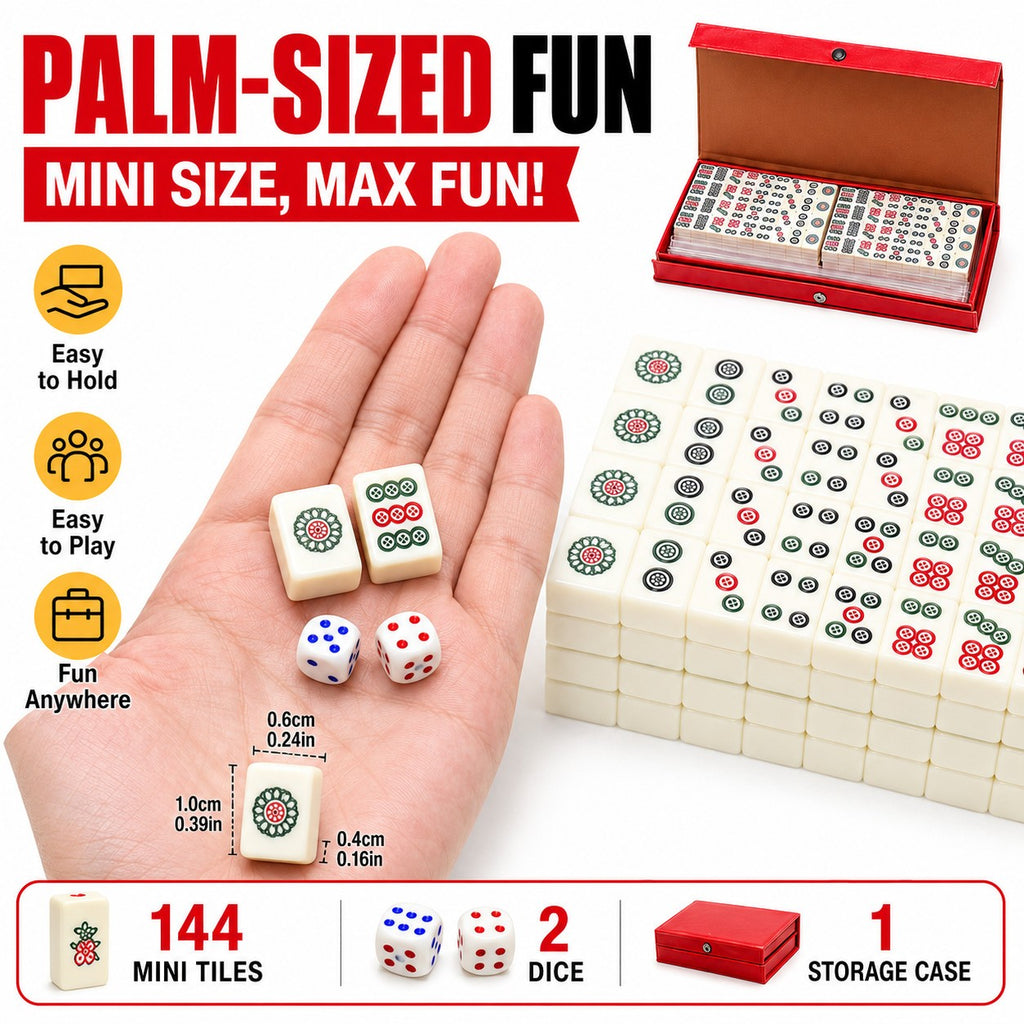 Pocket Mahjong Set, 144 Mini Tiles with Travel Case - image 2