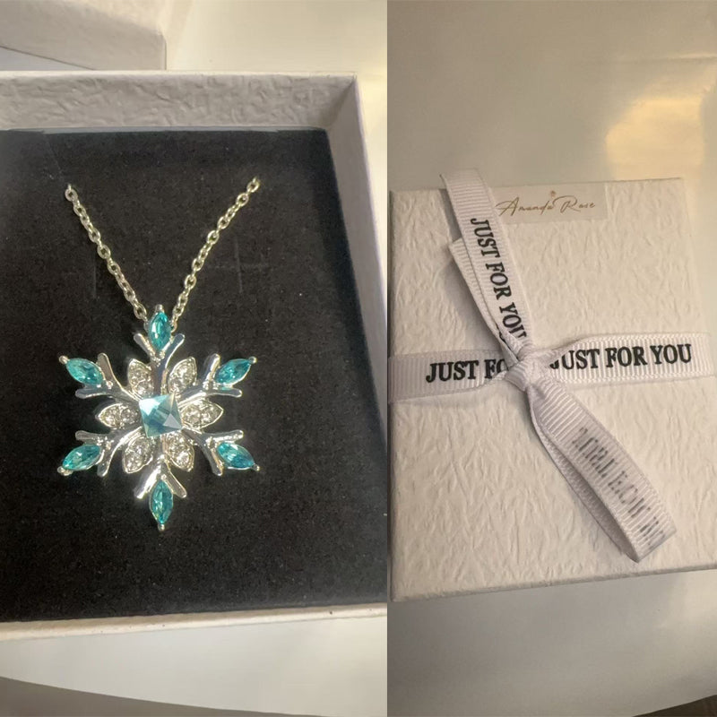 Silver-Tone Snowflake Crystal Pendant Necklace - image 5