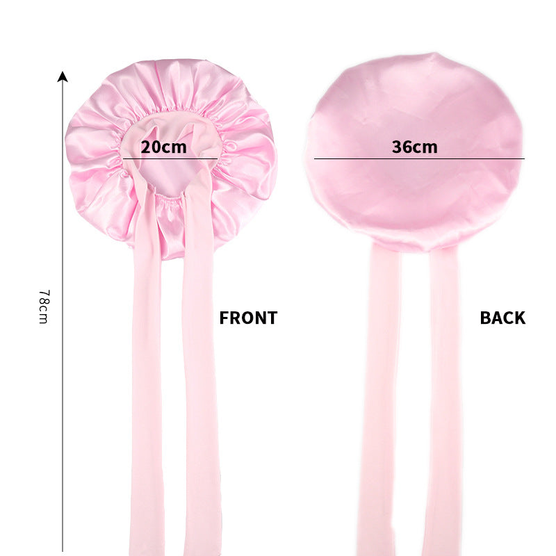 Satin Sleep Bonnet with Bow - image 4