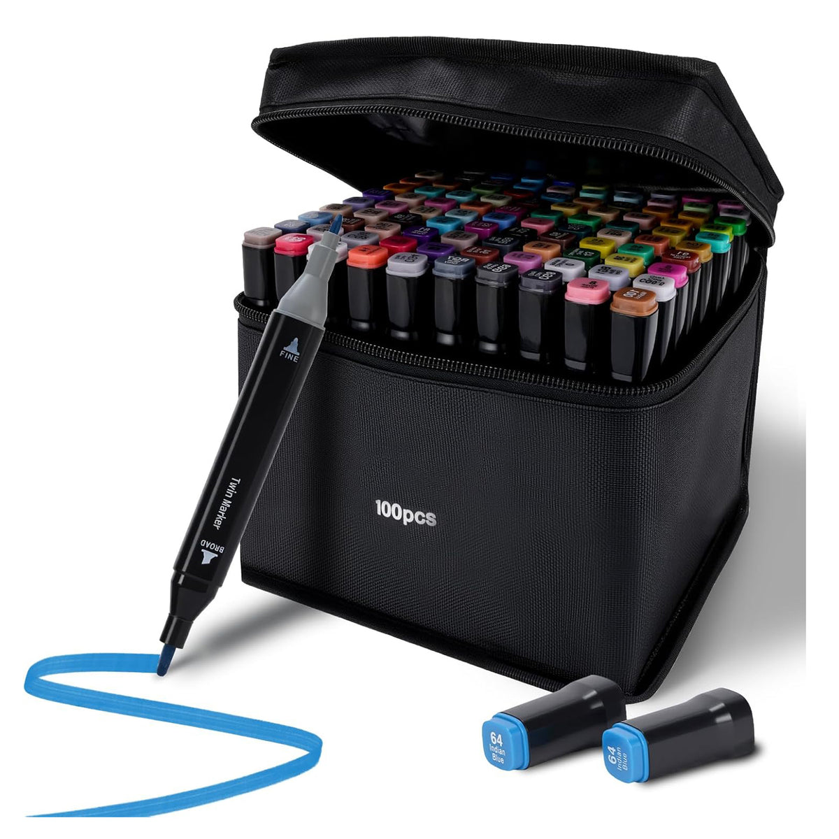 100 Colors Double Tip Brush Pens, Watercolor-Based Markers - image 2