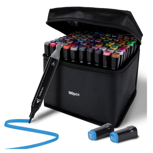 100 Colors Double Tip Brush Pens, Watercolor-Based Markers - image 2