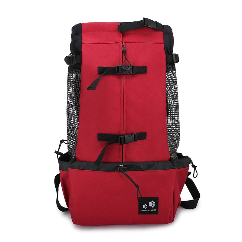 Pet Dog Carrier Bag Carrier For Dogs Backpack Out Double Shoulder Port - image 5