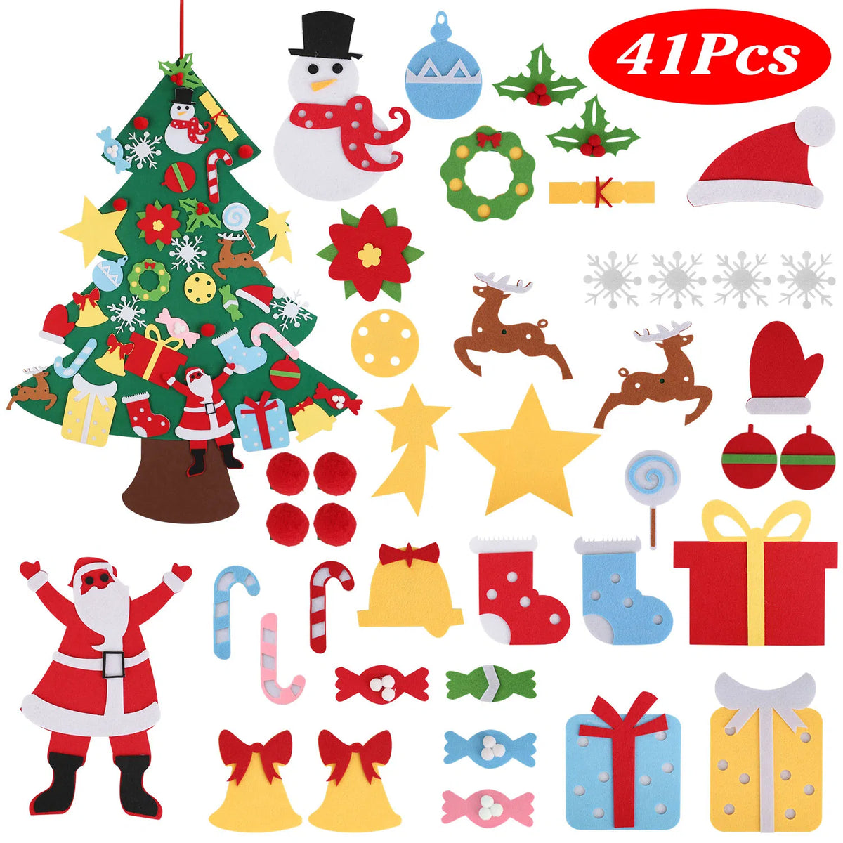 DIY Felt Christmas Tree with 41 Detachable Ornaments - image 5