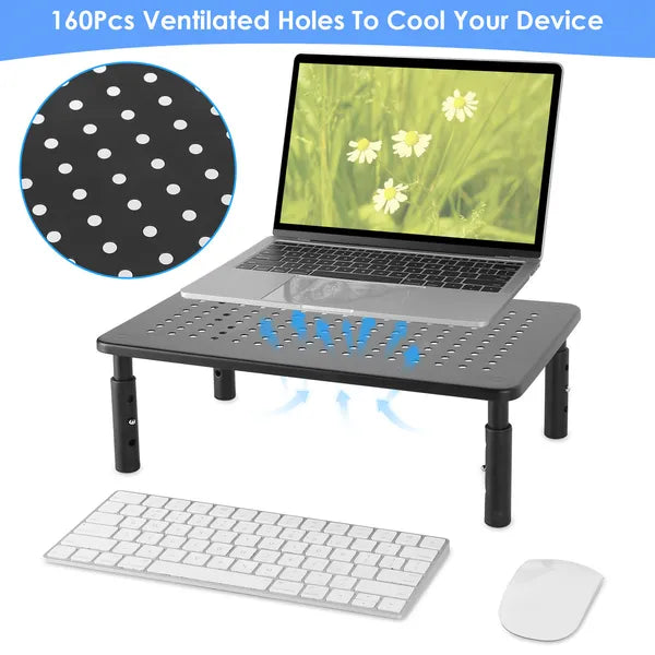 Monitor Stand Riser 3 Height Adjustable Desk Riser Organizer With Vent - image 1