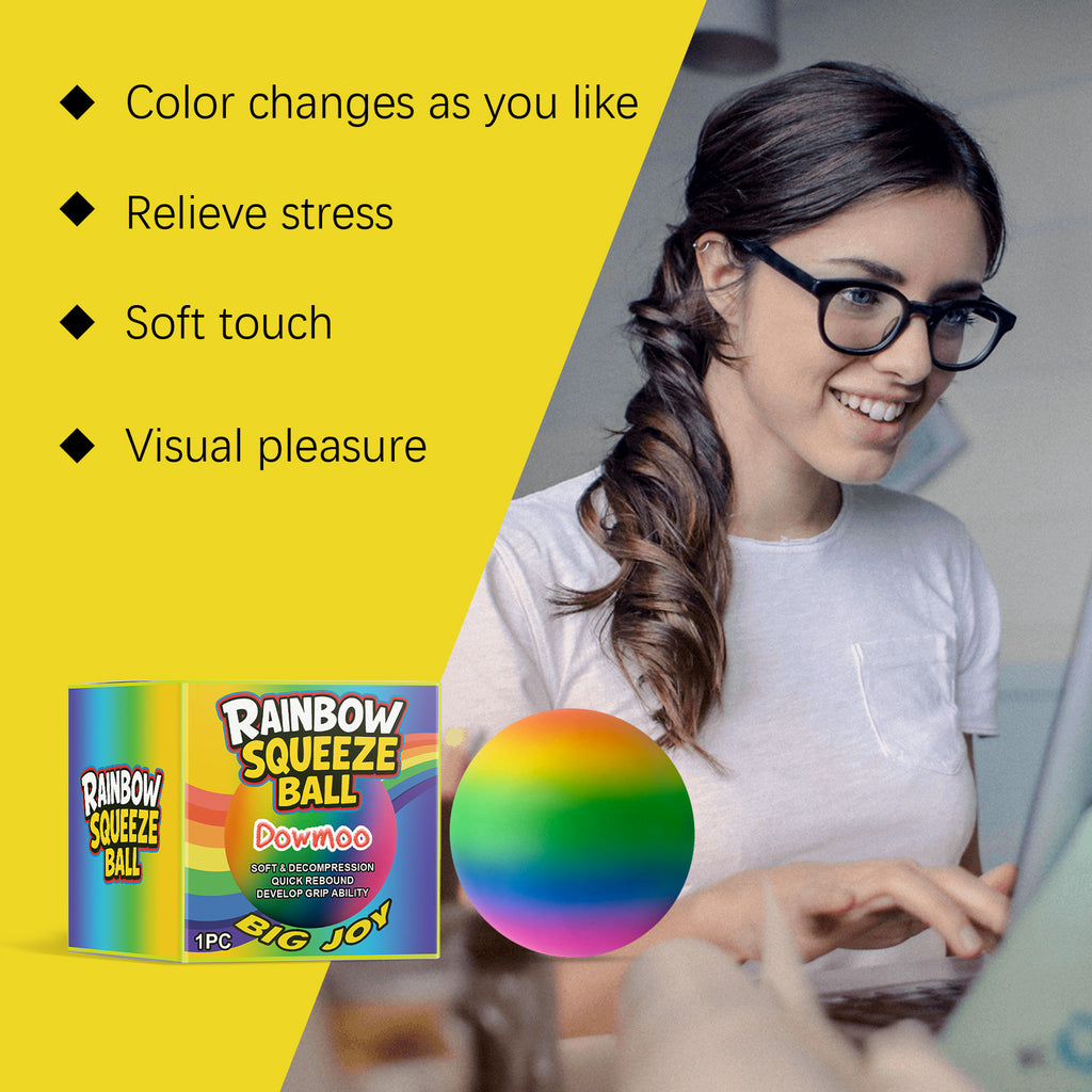 Rainbow Squeeze Ball, Slow-Rebound Fidget Toy - image 3