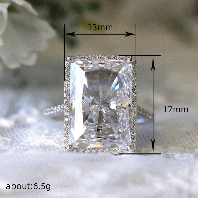 Bright Rectangular Eye-catching Ring Fashion Simple - image 4