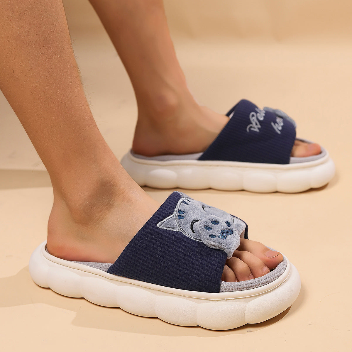 Cute Cartoon Kitten Home Slippers For Women - image 3