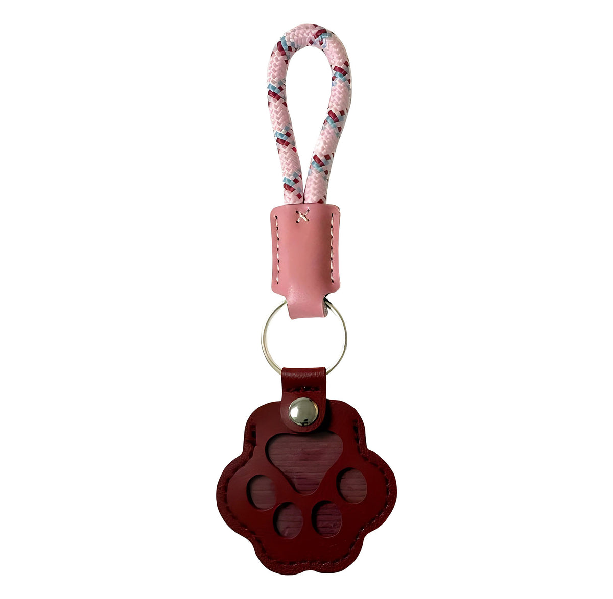 Paw-Shaped Pet Fur Keepsake Leather Keychain - image 5