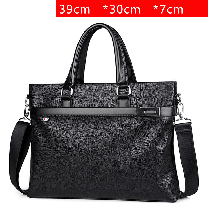 Large Capacity Business Handbag Men's Soft Leather Briefcase - image 2