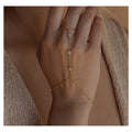 Gold-Tone Hand Chain Ring Bracelet - image 1