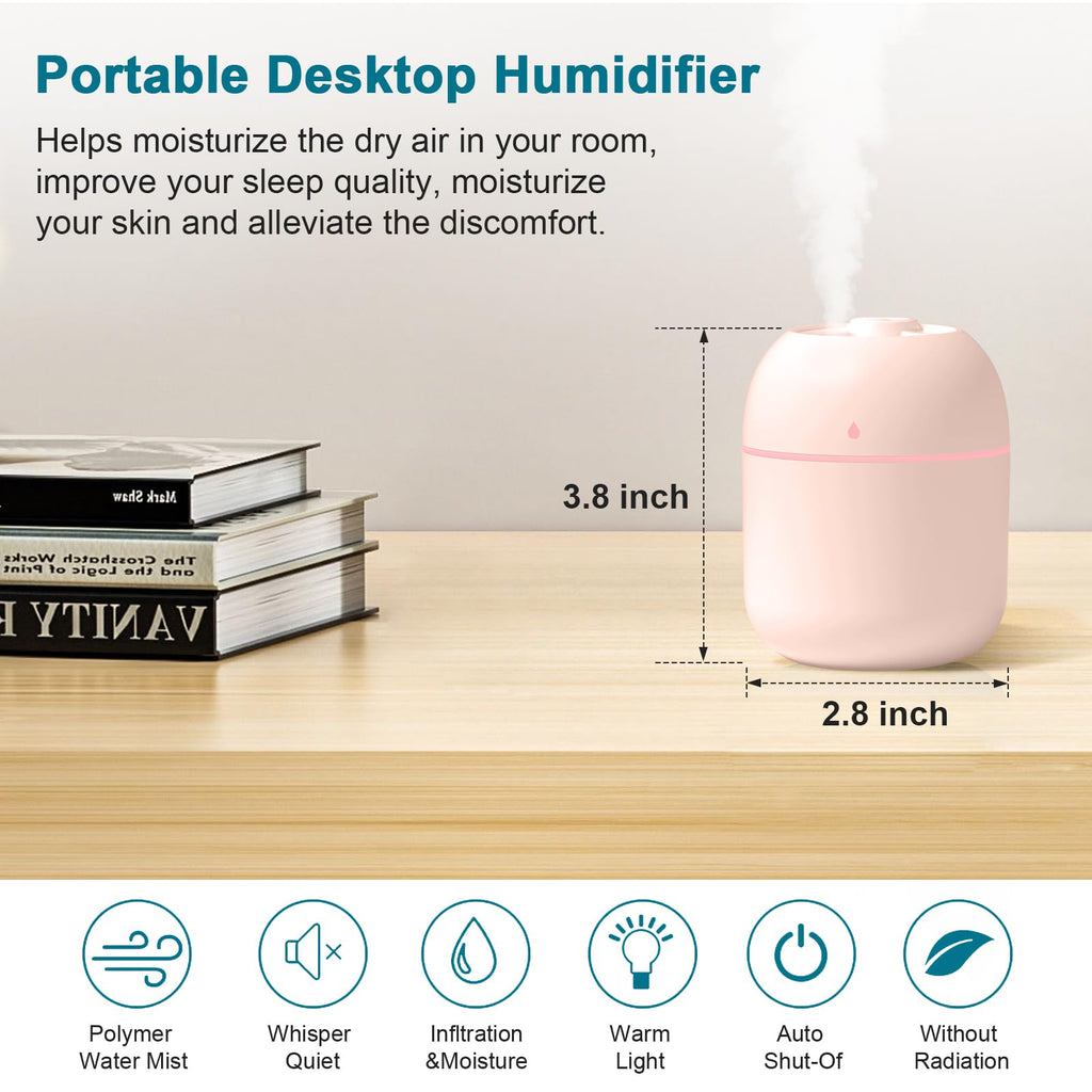 Portable Mini Humidifier 220ml Small Cool Mist Humidifier USB Personal - image 5