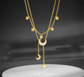 Moon & Stars Layered Gold-Tone Necklace - image 1