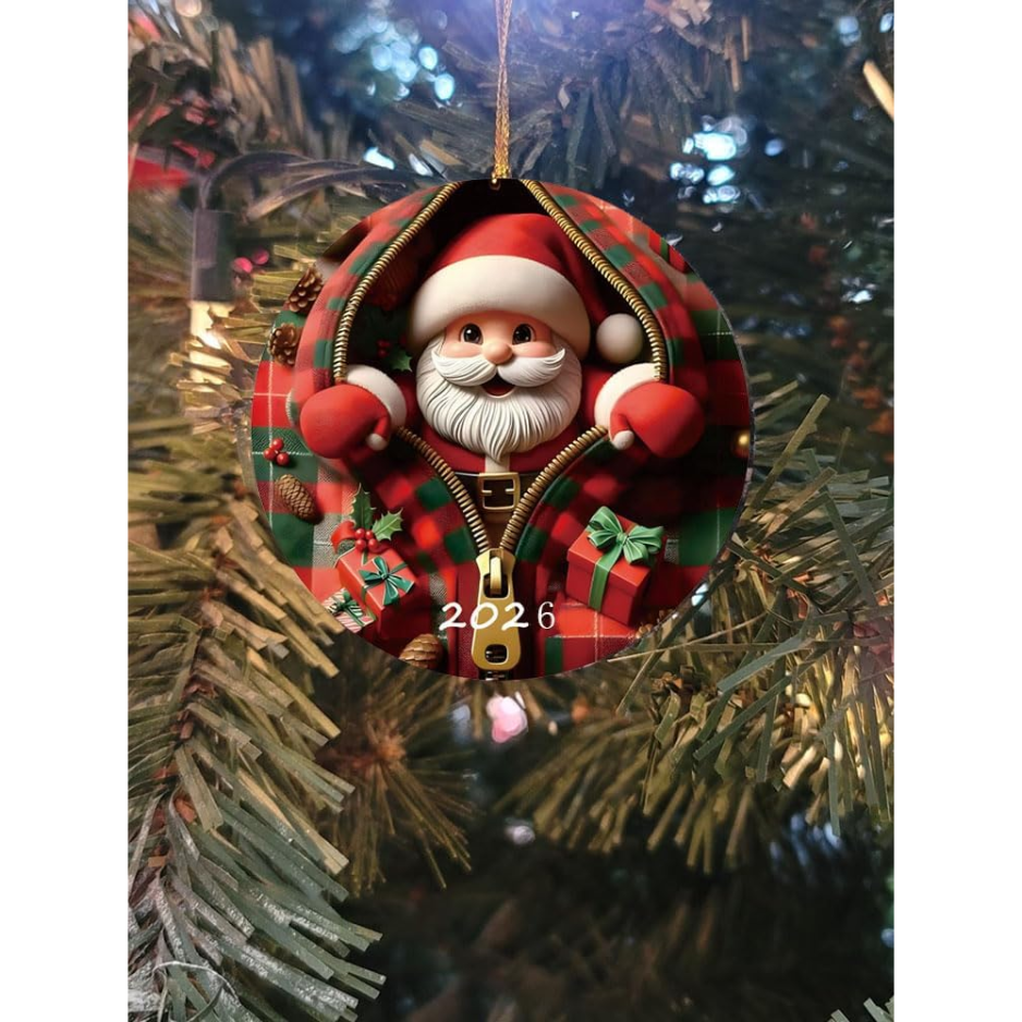 Stained-Glass Style Santa Acrylic Christmas Ornament - image 5