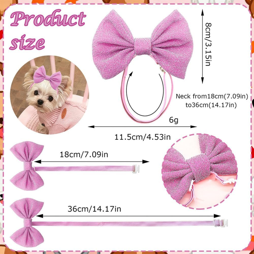 4 Dog Hair Bow Headbands - image 6