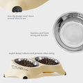 Double Stainless Steel Cat Bowls with Non-Slip Base - image 1