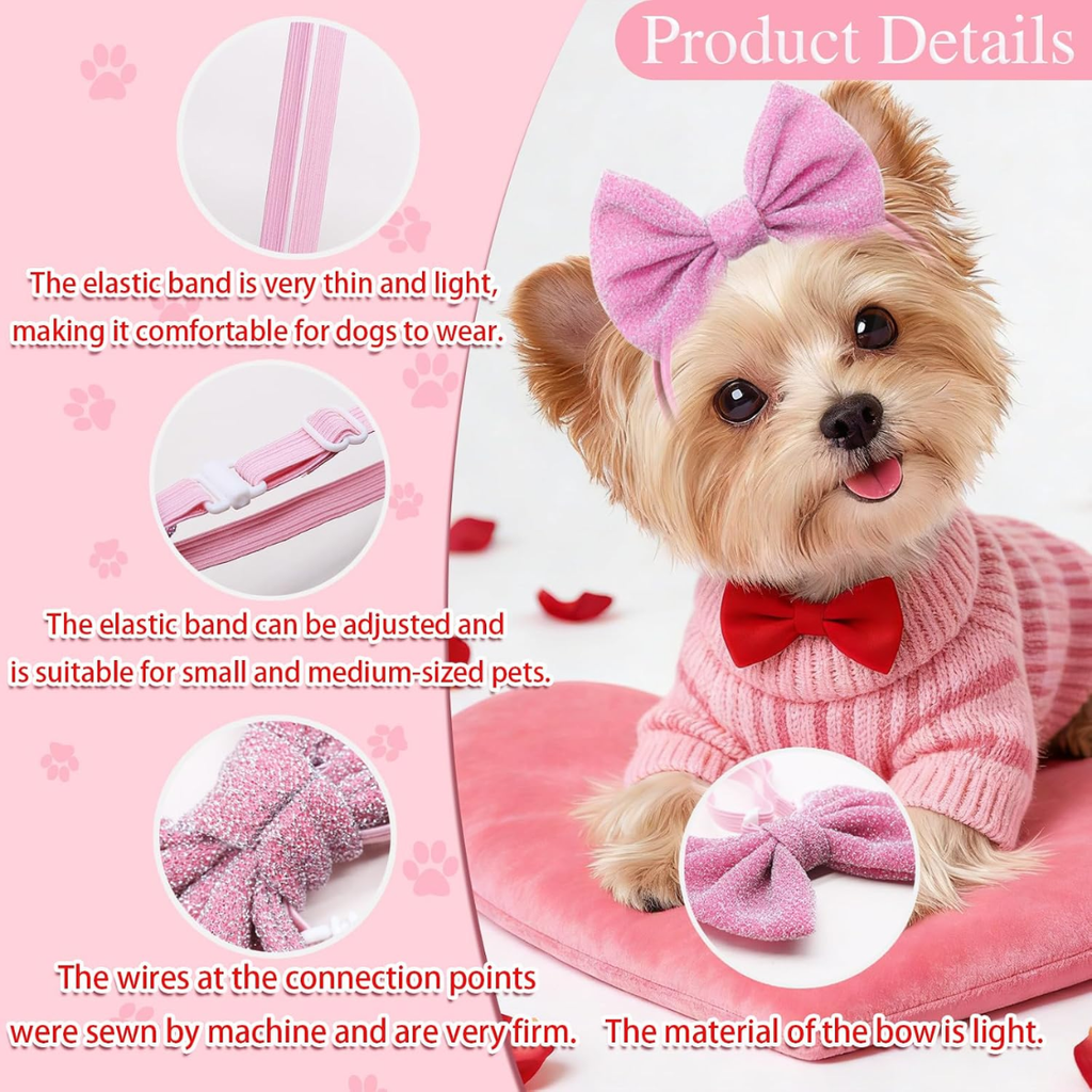 4 Dog Hair Bow Headbands - image 3