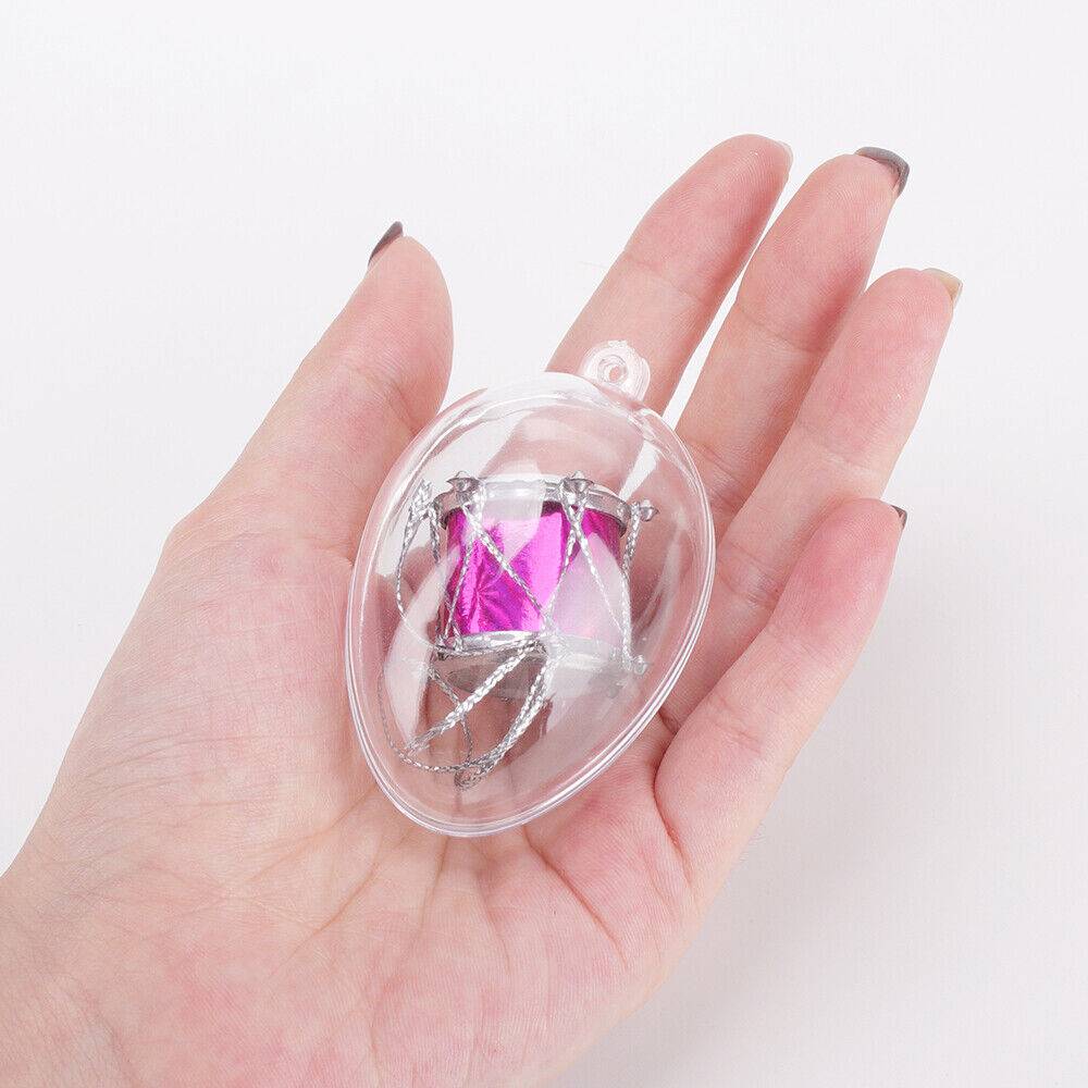 5 PCS Clear Plastic Christmas Balls Baubles Sphere Fillable Xmas Tree  - image 1