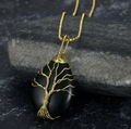 Celtic Tree Of Life Pendant & Chain On Teardrop Semi-Precious Stone - image 1