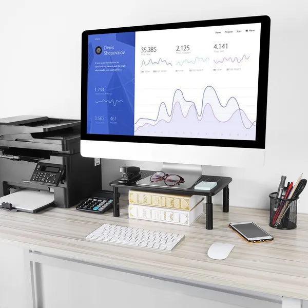 Monitor Stand Riser 3 Height Adjustable Desk Riser Organizer With Vent - image 5