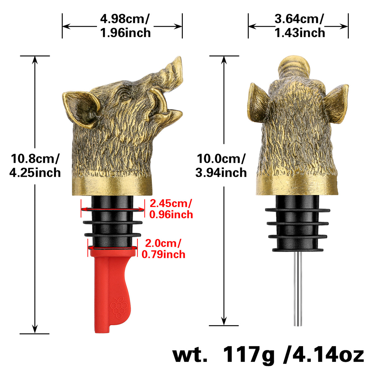 Wild Boar Head Wine Pourer & Stopper - image 1