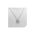 Silver-Tone Snowflake Crystal Pendant Necklace - image 1