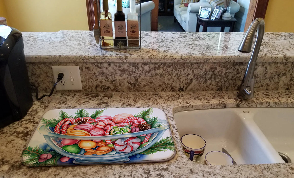 Christmas Candy Cane Dish Drying Mat - image 2